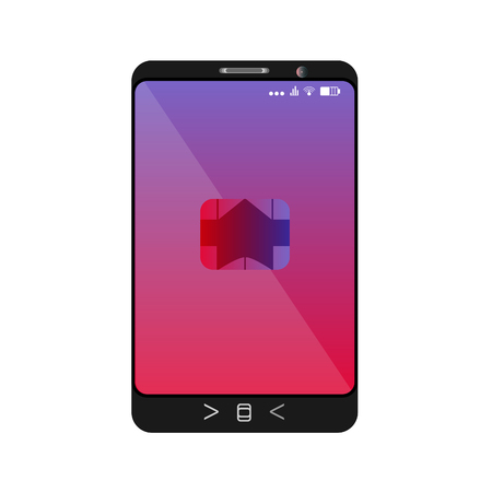 Design of a smartphone with a mobile chip of contactless paymentのイラスト素材