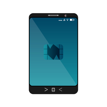 Design of a smartphone with a mobile chip of contactless paymentのイラスト素材