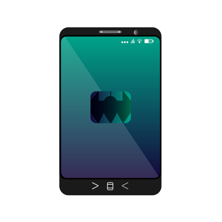 Design of a smartphone with a mobile chip of contactless paymentのイラスト素材