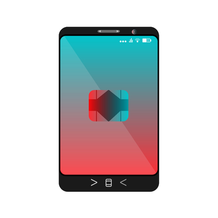 Design of a smartphone with a mobile chip of contactless paymentのイラスト素材