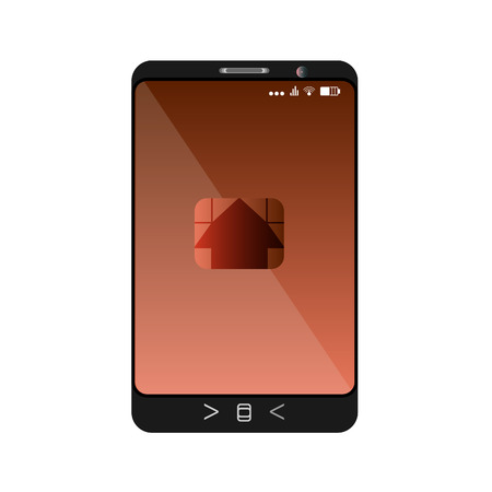 Design of a smartphone with a mobile chip of contactless paymentのイラスト素材