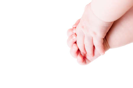 infant baby hands isolated close-up viewの写真素材