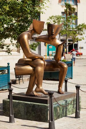Havana, Cuba. 8 February 2018 - modern sculpture in Havana, old cityのeditorial素材