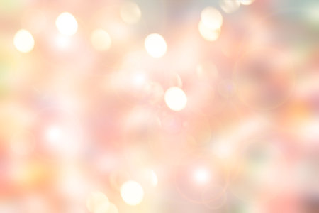 Abstract blurred beautiful glowing pink peach gradient background, double exposure bokeh, light design concept. Free space for textの写真素材