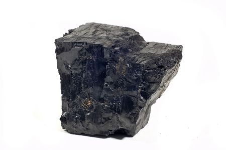Coal on Isolated White Backgroundの写真素材