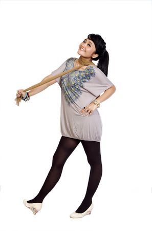 Full Body Portrait of Beautiful Asian Woman. She is young and fresh.の写真素材