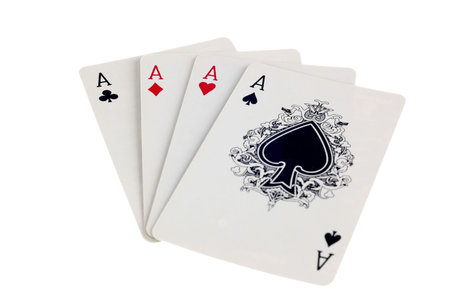 Four Aces on white background