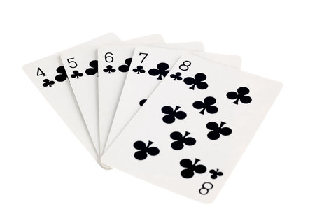 Club Straight Flush on White Background