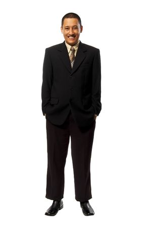 Young Success Fullbody business man isolated on white backgroundの写真素材