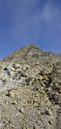 Rocky mountain scenery on mount papandayan, indonesiaの写真素材