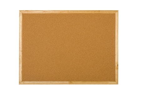 Blank wooden corkboard isolated over white backgroundの写真素材