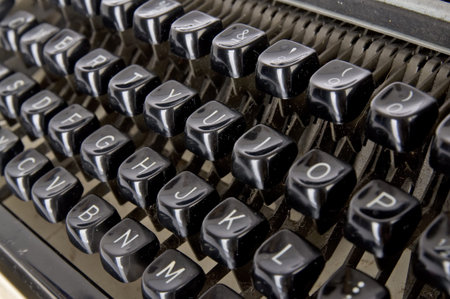 Old typewriter keyboard, shoot in the studio.