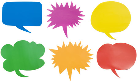 Colorful bubble speech made from paper, good for your design