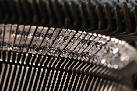 Close up of the letters on an old typewriter.の写真素材