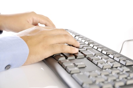 Hands typing on keyboard. This is office environment conceptの写真素材