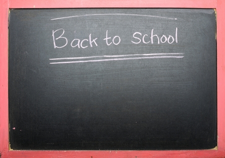 Back to school handwriting on blackboard backgroundの写真素材