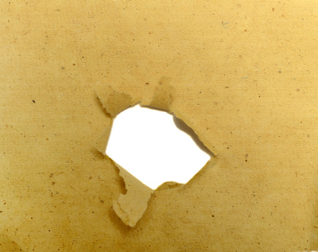 Brown torn paper with copyspace inside. You can put your message on the paperの写真素材