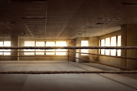 Empty ring boxing arena for training in the gymの写真素材