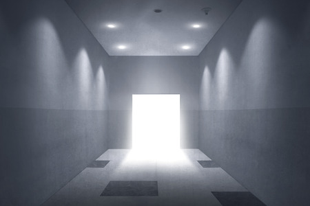 Empty room with open door. You can use this image for your designの写真素材
