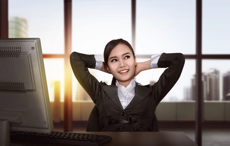 Asian business woman working in the officeの写真素材