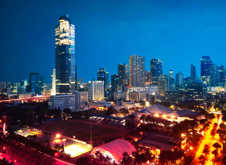 Night scene of urban life on the modern city