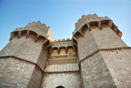 Big tower with beautiful pattern in Valencia, Spainの写真素材