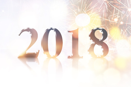 2018 number over abstract background.Happy new year conceptの写真素材