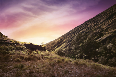 Beautiful of sunset view from the mountainの写真素材