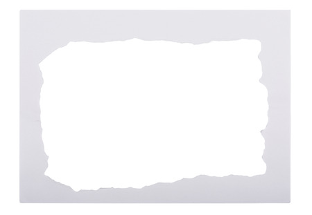 Frame from the ripped paper isolated over white backgroundの写真素材