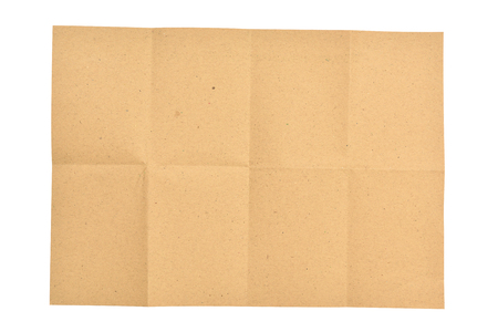 Unfolded piece brown paper isolated over white backgroundの写真素材