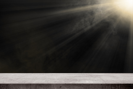 Wall with shiny light against dark backgroundの写真素材