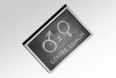 Symbol of equality gender on the blackboard. Equality gender conceptの写真素材