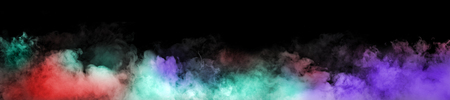 Colorful smoke on black backgroundの写真素材