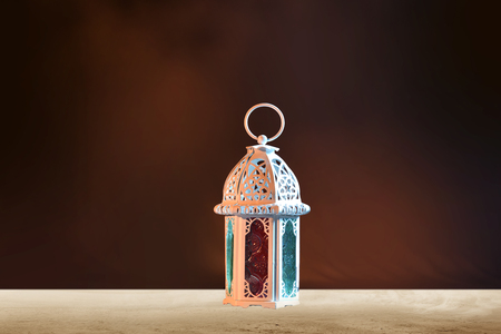 Arabic lamp with beautiful light. Islamic concept image for ramadanの写真素材