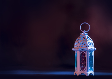Arabic lamp with beautiful light. Islamic concept image for ramadanの写真素材