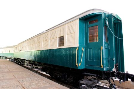 Train wagon in a station isolated over white backgroundの写真素材