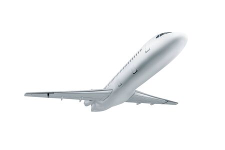 White airplane isolated over white backgroundの写真素材