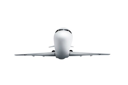 White airplane isolated over white backgroundの写真素材