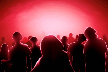 Silhouette of zombies crowds at night with a dramatic background. Halloween conceptの写真素材