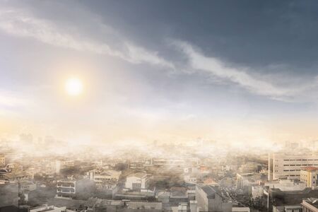 Smoke and air pollution on one day in the city