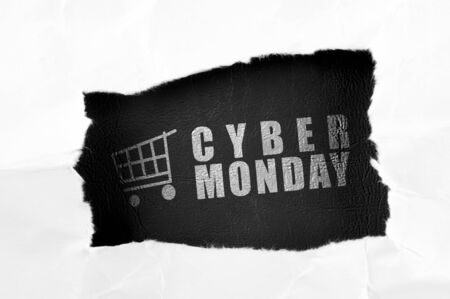 A ripped paper showing Cyber Monday text. Cyber Monday conceptの写真素材