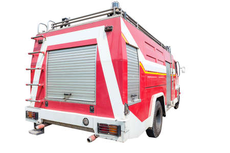 Firefighters truck isolated over white background