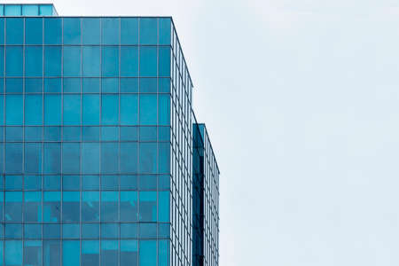 Office building on the city with a blue sky background