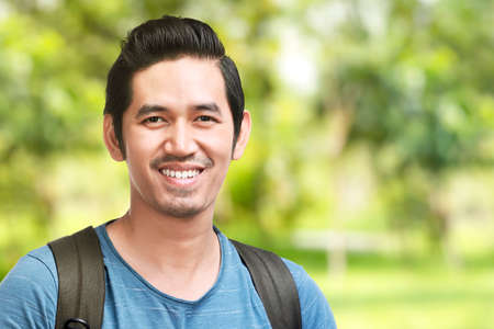 Asian man with smile on his face. World Smile Dayの写真素材