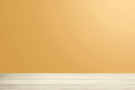 Wooden table with a colored backgroundの写真素材