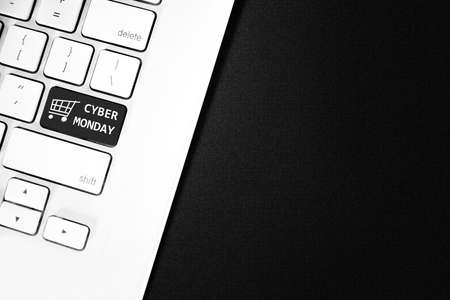 Cyber Monday text on the laptop keyboard. Cyber Monday concept
