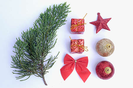 Colorful Christmas ornament isolated over white background
