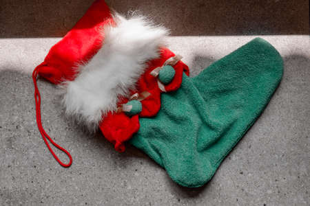 Christmas stocking on the floor