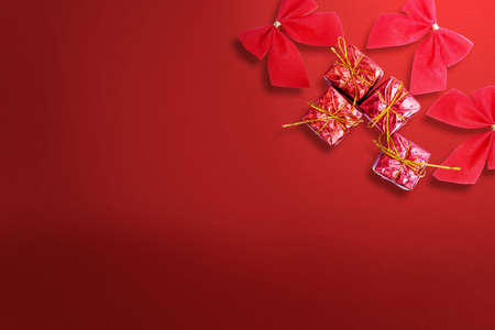 Colorful Christmas ornament on a colored background. Merry Christmasの写真素材