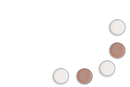 Variation of milk isolated over white backgroundの写真素材